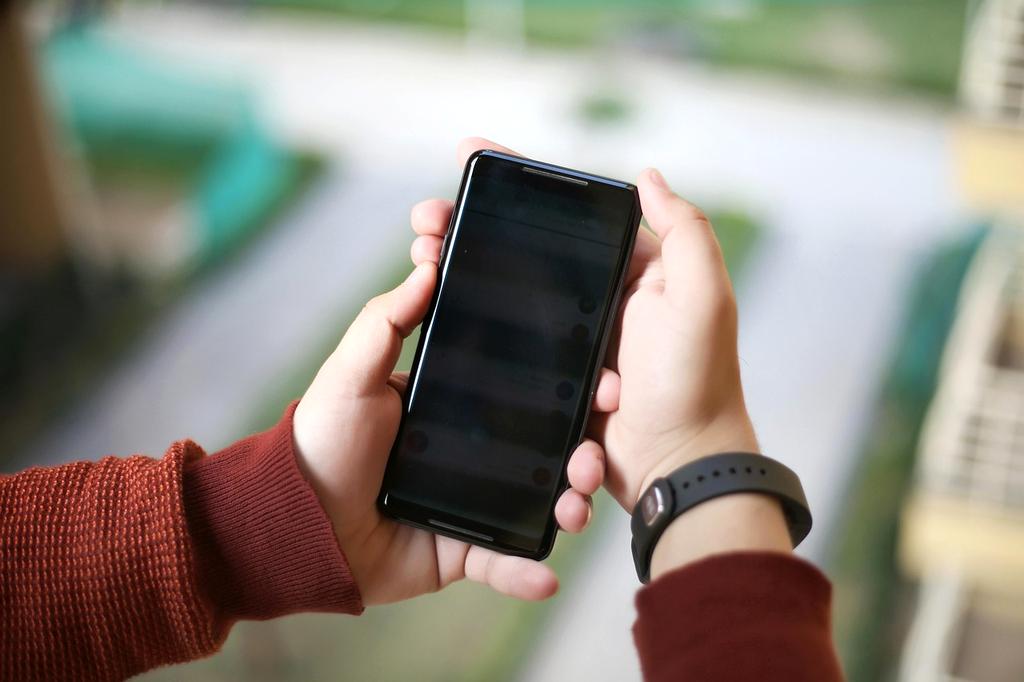 Close up of smartphone with camera app open